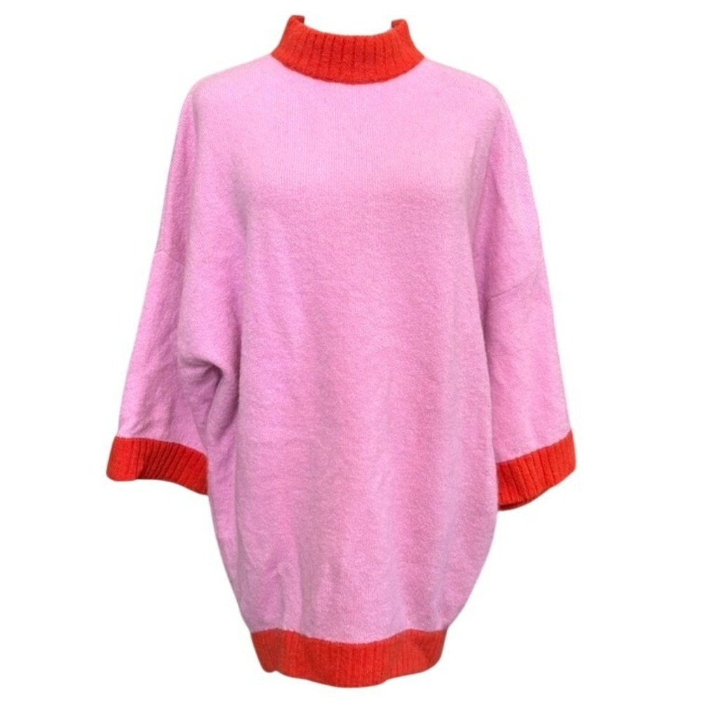 Staud Shawn Sweater Dress Size XS Rose Quartz Alpaca Blend Oversized